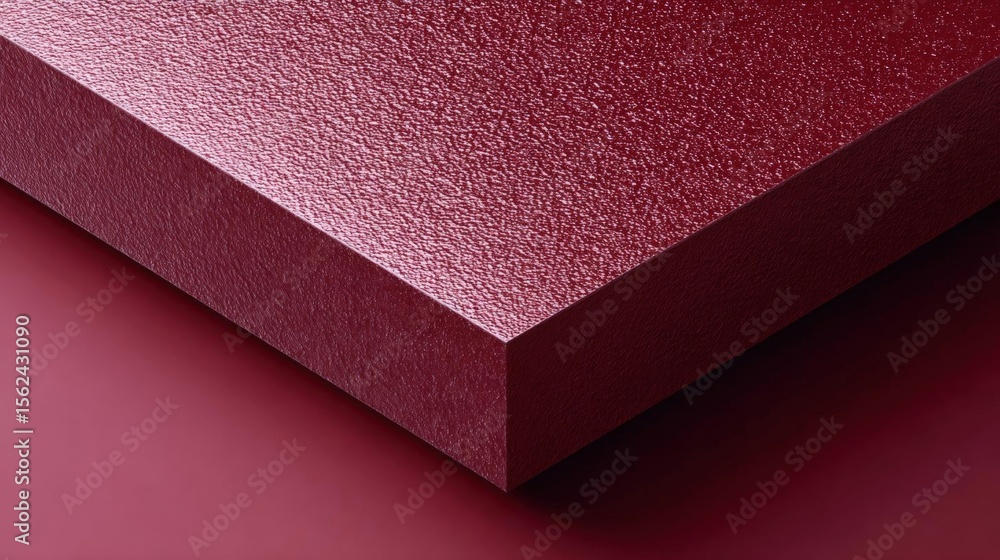 Poster close-up of a rectangular piece of red paper or cardboard. the paper appears to be made of a shiny, 