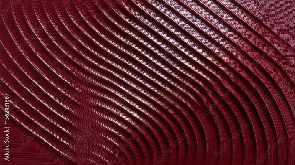 Aufkleber close-up of a red fabric with a wavy pattern. the fabric appears to be made of a shiny, metallic mat