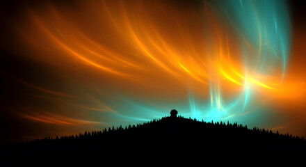 Obraz premium Vibrant and captivating display of colorful aurora borealis dancing across the night sky