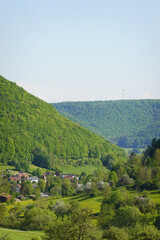  The panorama of landscape in Schwabische Alb, in the region of Goeppingen, Baden Wuerttemberg,...