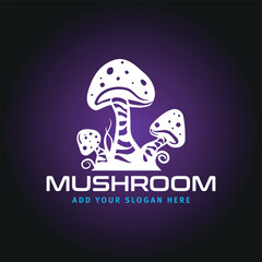 mushroom logo design vector