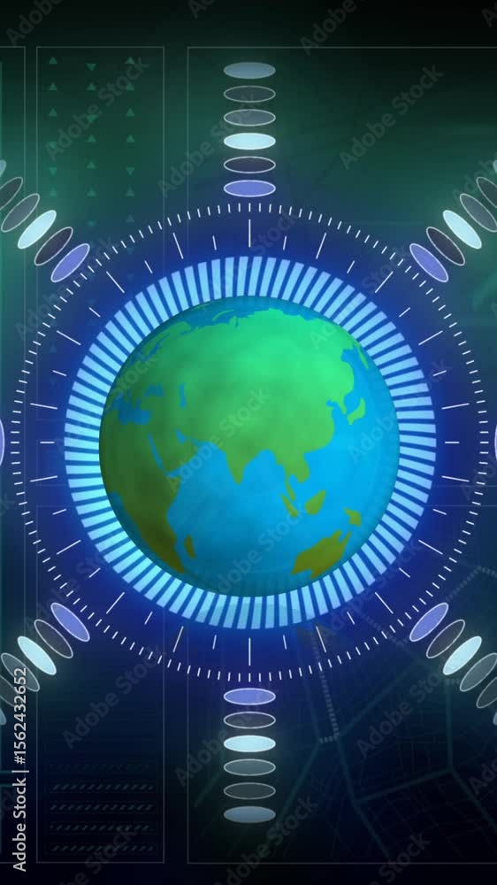 Poster animation of scope scanning and data processing over globe