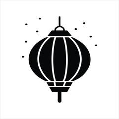 Black Lantern Icon for Lunar Celebration Illustration
