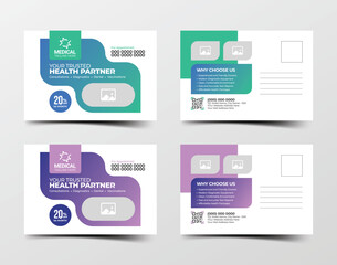 Simple and professional medical postcard design for healthcare advertising and patient outreach