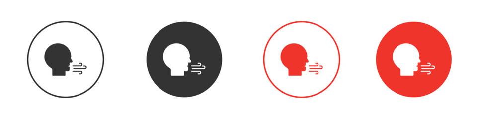 Breath icon. Black style vector icons. Isolated sign symbol