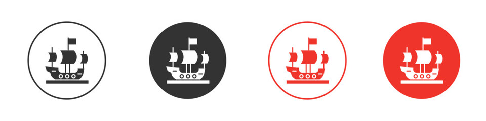 Caravel icon. Black style vector icons. Isolated sign symbol