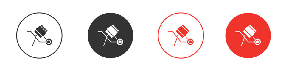Cement mixer icon. Black style vector icons. Isolated sign symbol
