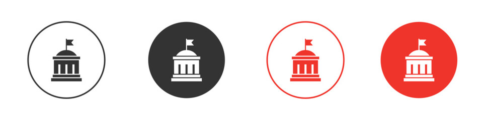 City hall icon. Black style vector icons. Isolated sign symbol