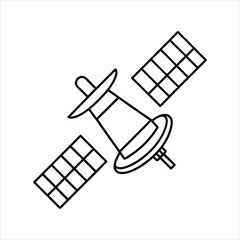 Satellite Icon Line Art Vector Illustration