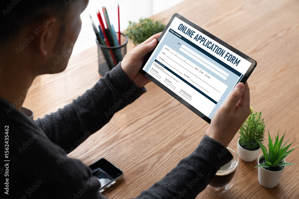 Aufkleber online application form for modish registration on the internet website