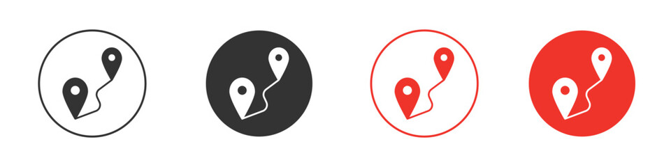 Distance icon. Black style vector icons. Isolated sign symbol