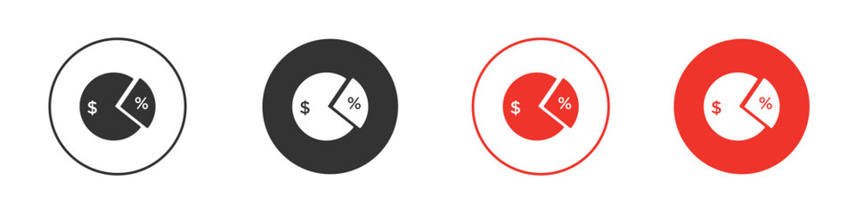 Dividend yield icon. Black style vector icons. Isolated sign symbol