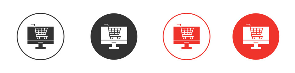 E commerce platform icon. Black style vector icons. Isolated sign symbol