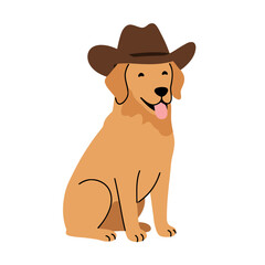 Fototapeta premium A cute dog wearing a cowboy hat