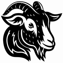 Vintage Goat Head Illustration