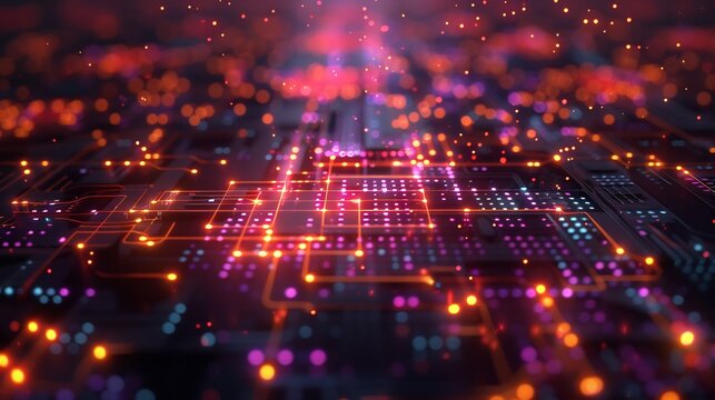 Highly advanced quantum processor glowing photon based circuit ultra fast computational nodes futuristic digital matrix abstract visualization of quantum entanglement