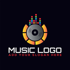 musical entertainment logo design vector