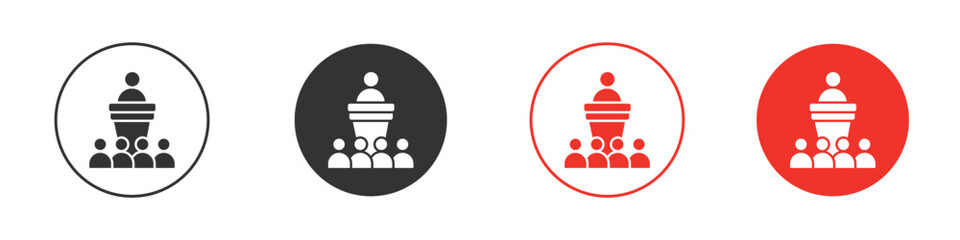 Lecture icon. Black style vector icons. Isolated sign symbol