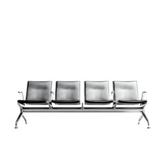 Four-seater bench is sitting on a white background