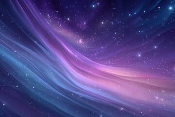 Dreamy swirling purple and blue background with glowing sparks and cosmic flow