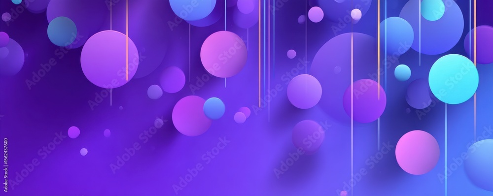 Poster abstract purple and blue background with overlapping circles and gradient effect
