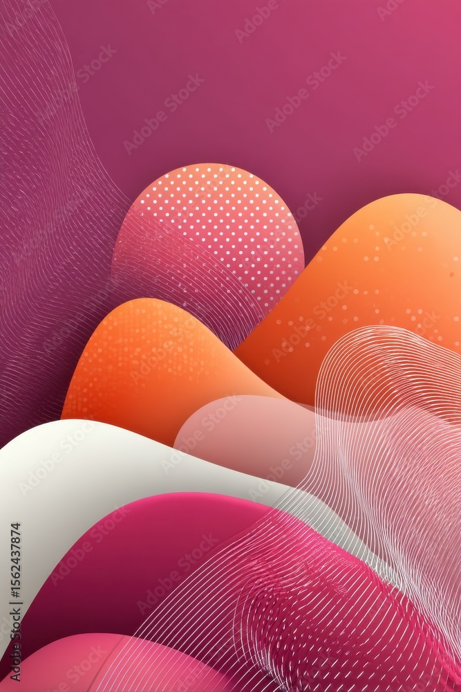 Poster colorful abstract design with gradients and lines creating a modern aesthetic