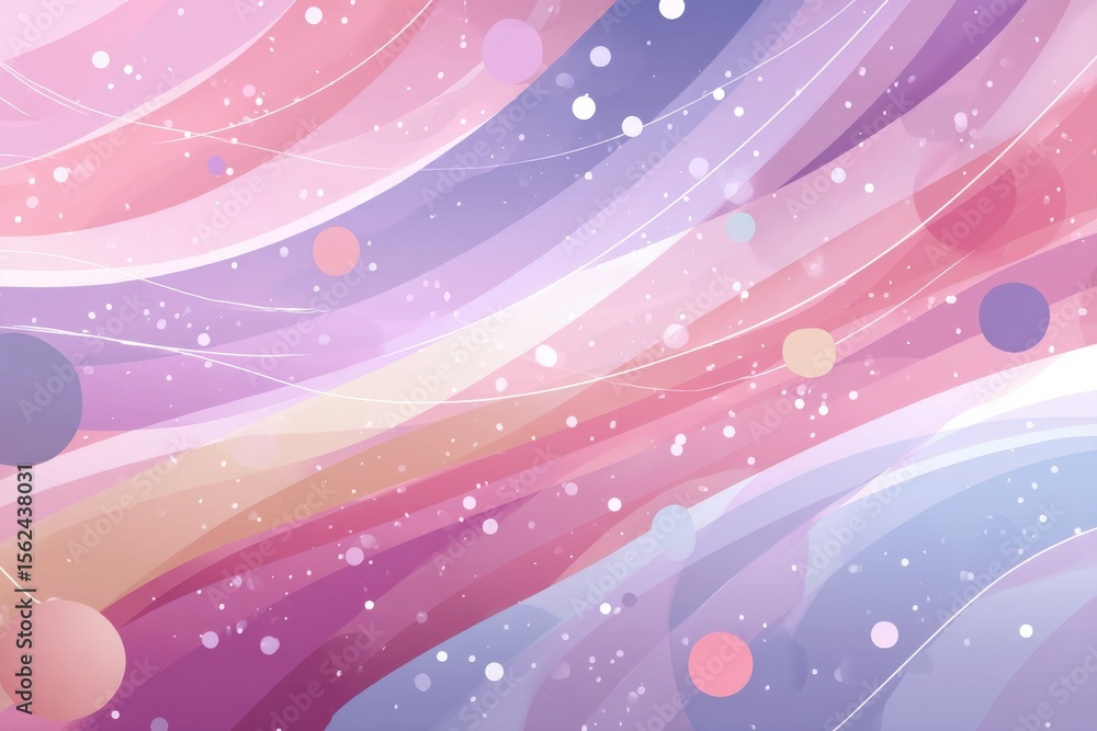 Aufkleber abstract pastel colored background with flowing lines and circular elements