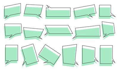 Set of speech bubbles. Vector illustration isolated on a white background.