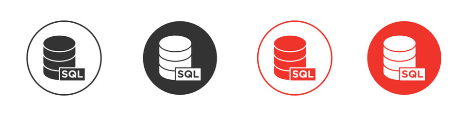SQL icon. Black style vector icons. Isolated sign symbol