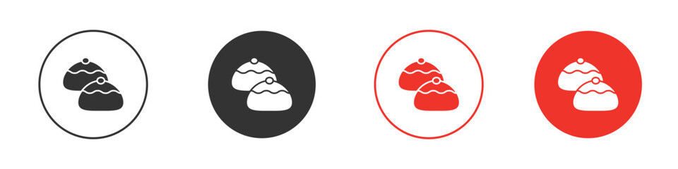 Sufganiyah icon. Black style vector icons. Isolated sign symbol