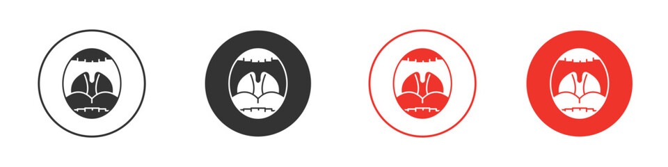 Tonsillitis icon. Black style vector icons. Isolated sign symbol