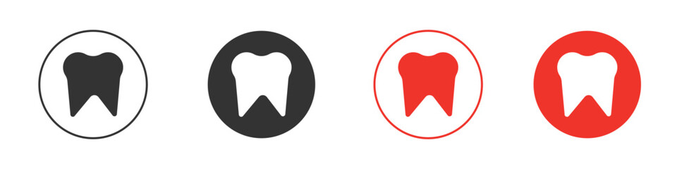 Tooth icon. Black style vector icons. Isolated sign symbol