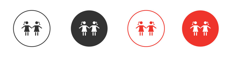 Twin icon. Black style vector icons. Isolated sign symbol