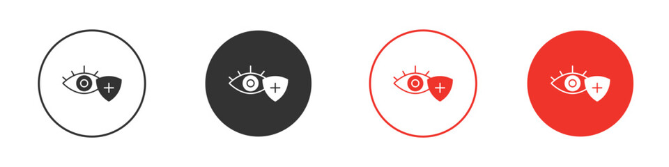Vision insurance icon. Black style vector icons. Isolated sign symbol
