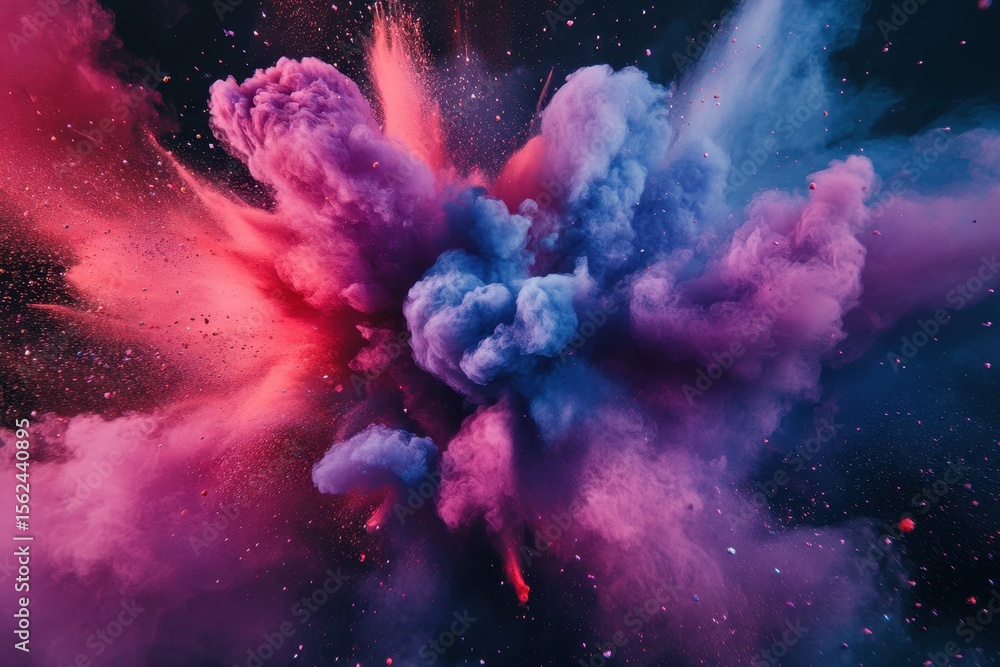 Poster abstract color explosion creates vibrant background with dynamic hues and textures, abstract color e