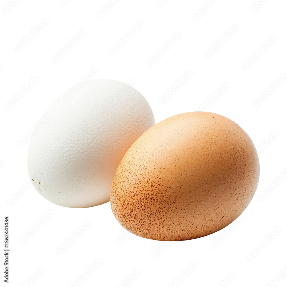 Poster two eggs isolated on a transparent background showcasing their distinctive textures and colors in a 