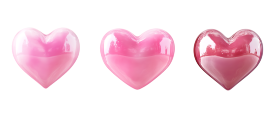 Pack Collection Pink HeartShaped Designs Perfect for Valentines Day or Romantic Projects set against transparent background