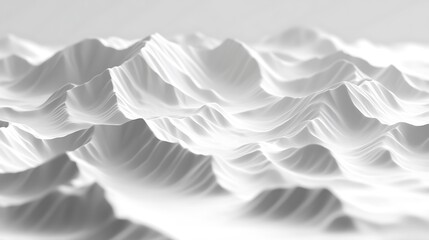Fototapeta premium Monochromatic mountain range abstract concept rendering peaks softly in white and gray tones elegant and modern