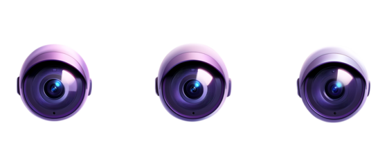 Pack Collection Intriguing Purple Eyes A Trio of Mystical Gazes set against transparent background