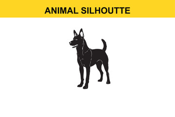 Naklejka premium Dog Silhoutte vector editable changeable