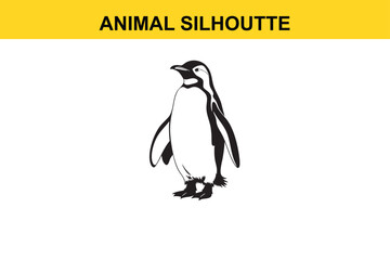 Obraz premium Penguin Silhoutte vector editable changeable 
