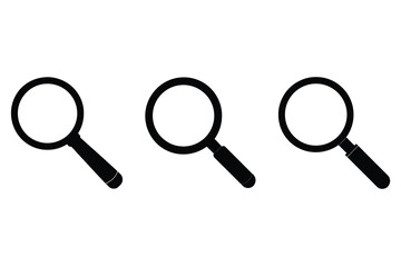 Magnifying Glass Silhouette Vector – Search Zoom Icon Design