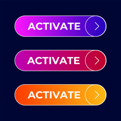 button Activate gradient set vector
Vector set gradient button