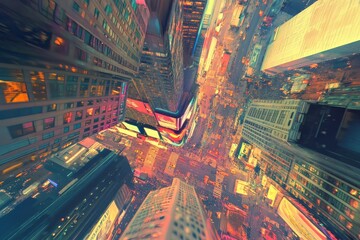 Vibrant timelapse capturing the energy and movement of Times Square in New York City at night
