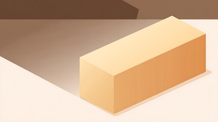 Isometric light beige block