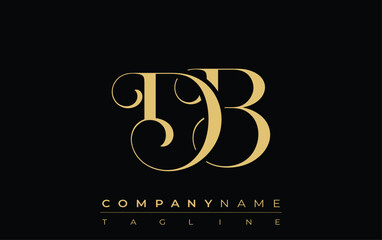 DB Abstract Creative Jewelry Logo. A stylish logo featuring golden monogram initials in an elegant and modern typography, perfect for branding