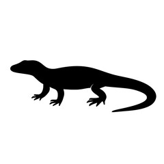 Obraz premium Silhouette of Hovasaurus in Minimalist Style with Shadow Effect