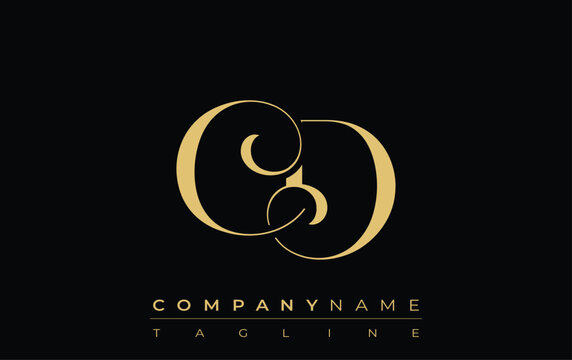CD Abstract Creative Jewelry Logo. A stylish logo featuring golden monogram initials in an elegant and modern typography, perfect for branding