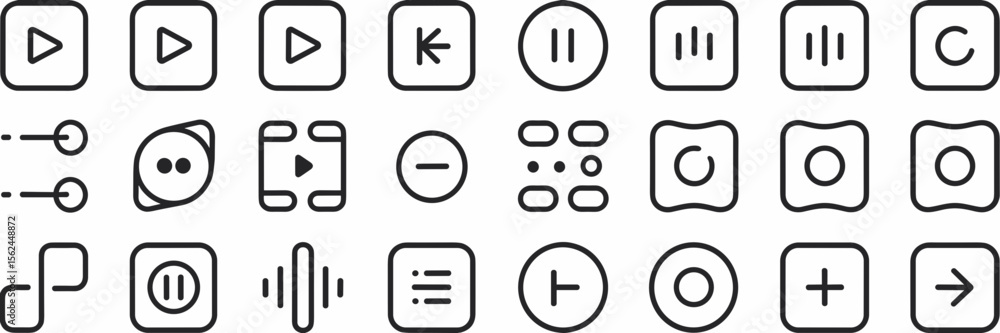 Poster minimalist media control icons with arrows and playback symbols