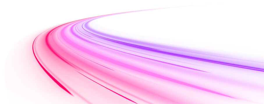 Expressway and vehicle headlights effect vivid speed motion and glowing light trails, cyberpunk-inspired data acceleration background with bright waves and vortex for PNG graphic design.	